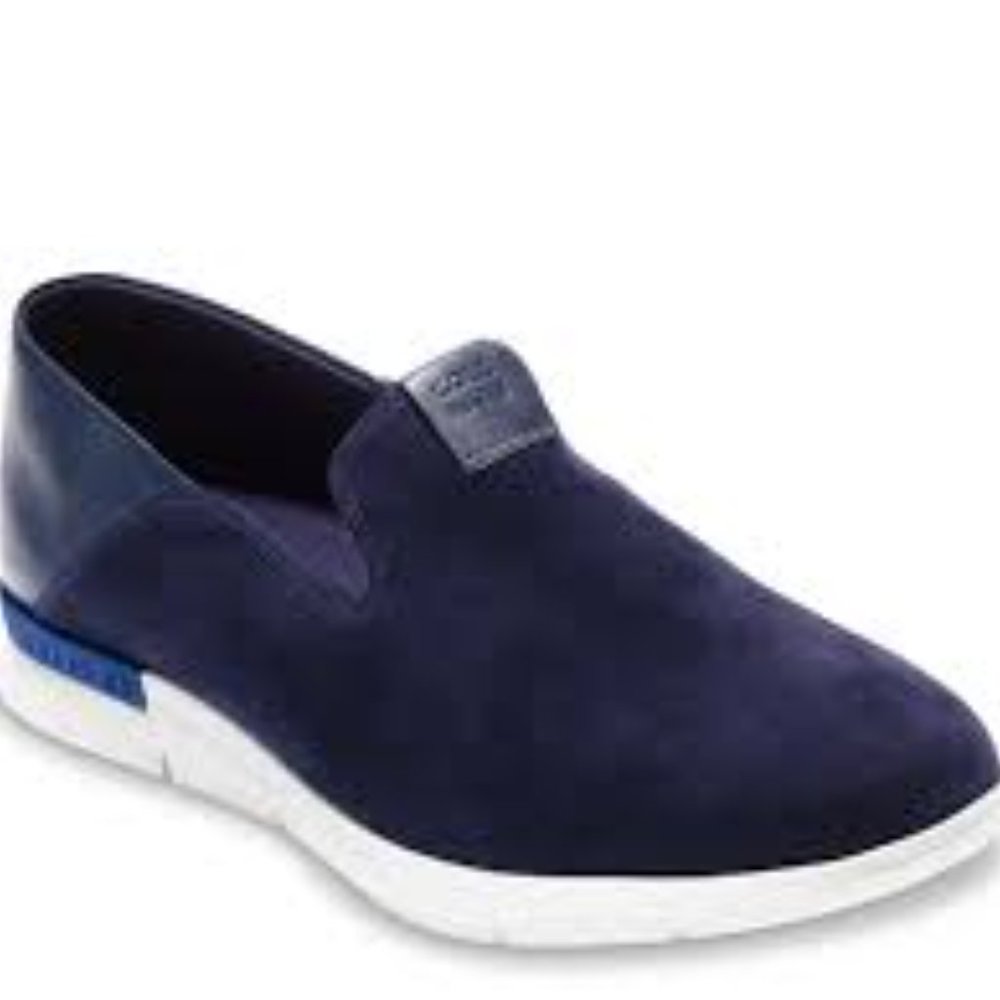 Cole Haan Women's Grand Horizon Slip On Loafers in Marine Blue Suede - Size 8.5M